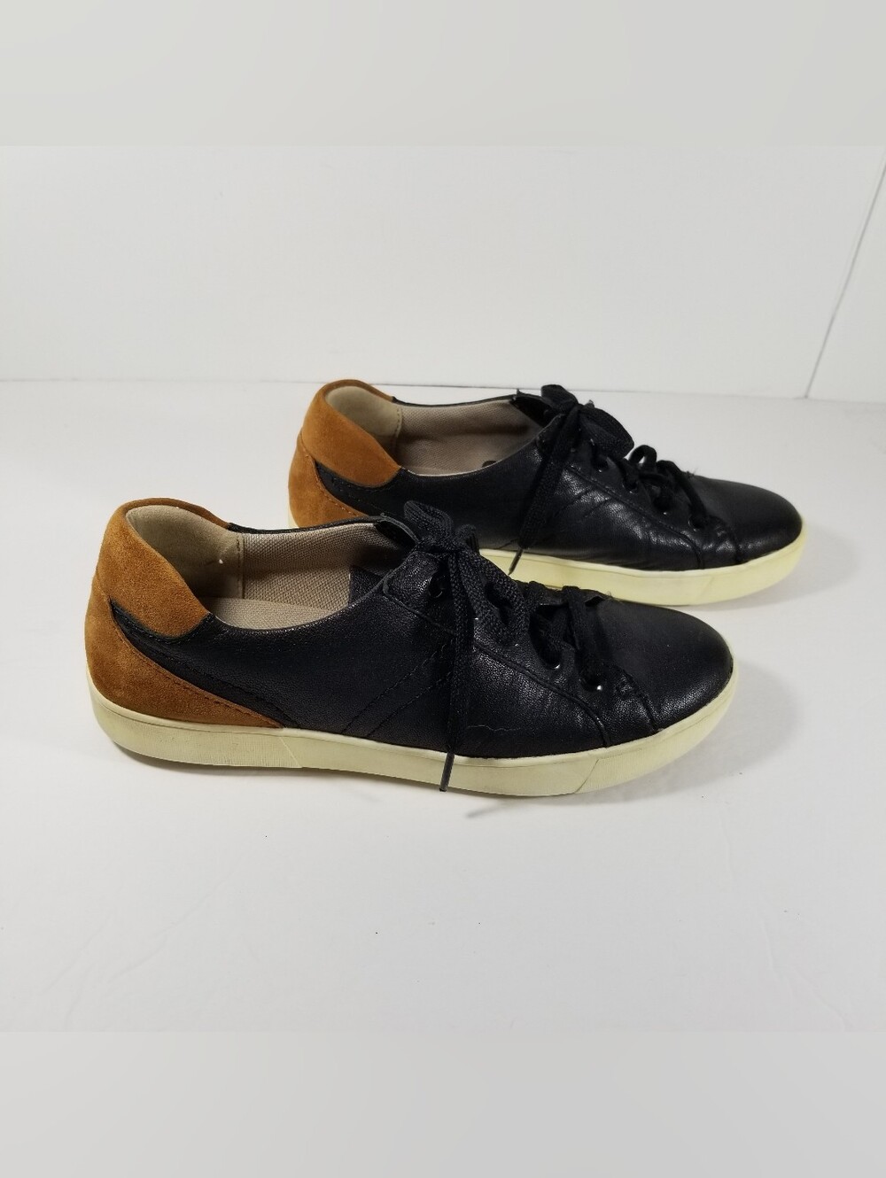 Naturalizer Morrison Shoes Women's 8.5M Black Leather Brown Suede Comfort